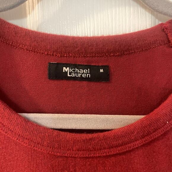 NWT Michael Lauren James Sweatshirt in Burgundy . - size M - Picture 4 of 13